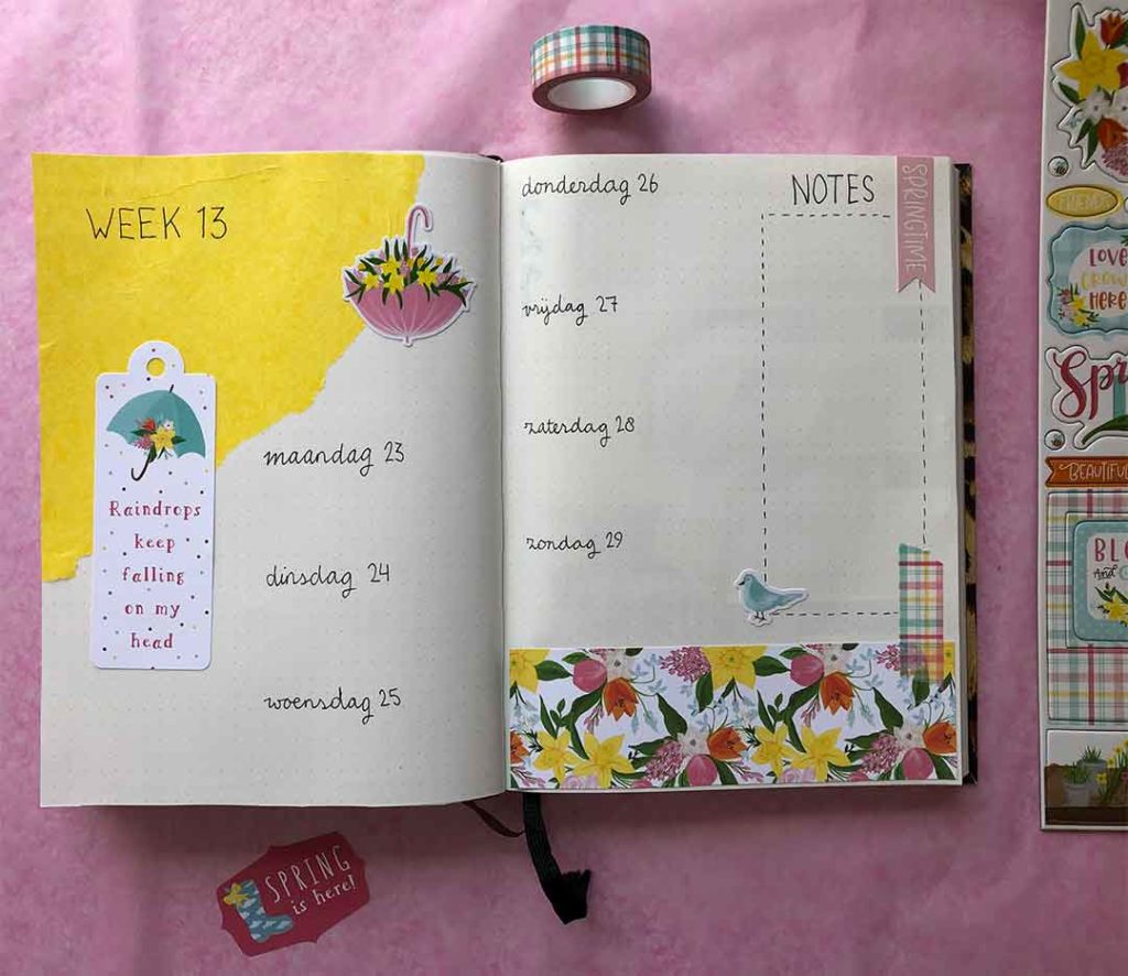 Lente journal spread weekly