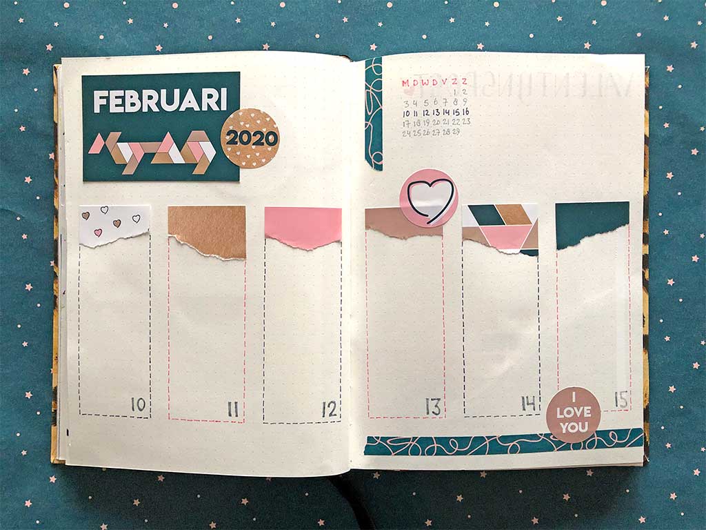Valentijn journal spread weekly