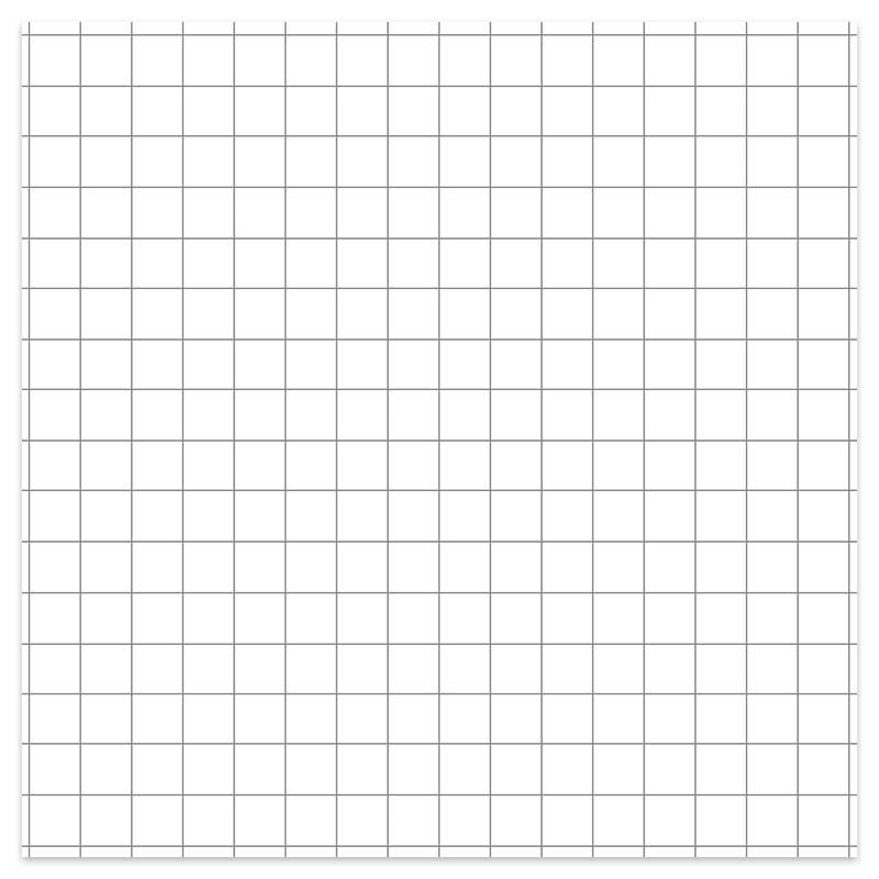 Vierkant memoblokje van 9,8 x 9,8 cm met grijze grid
