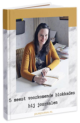 Mock-up van kaft eBook '5 meest voorkomende blokkades bij journalen'