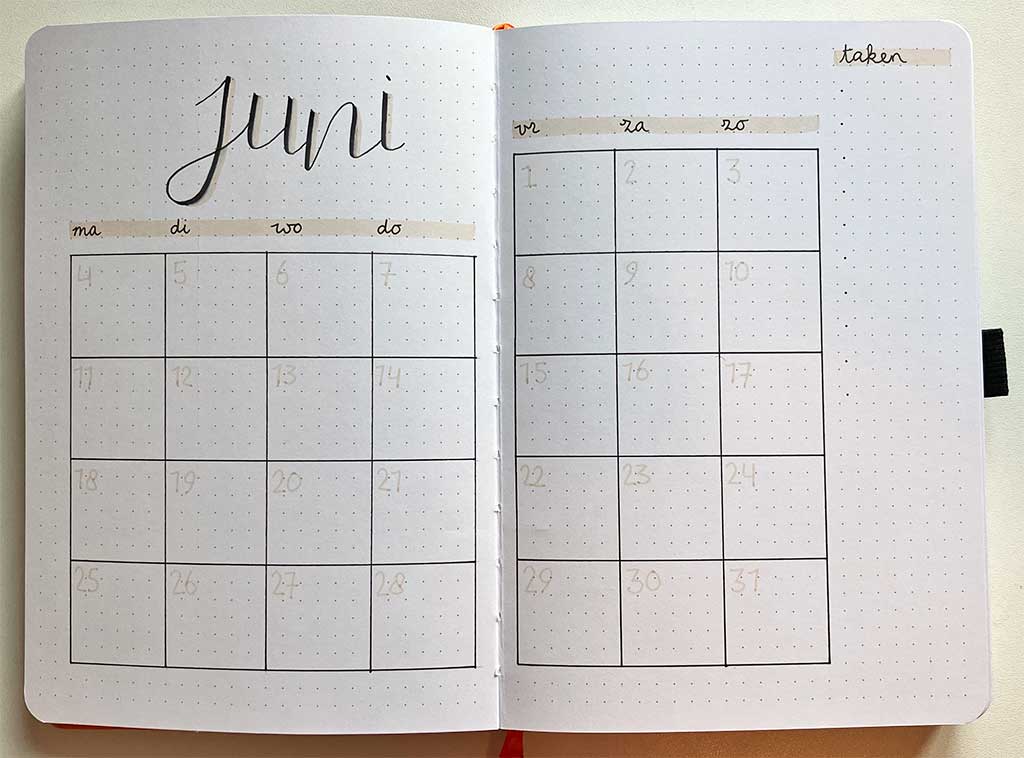 Monthly log tabel