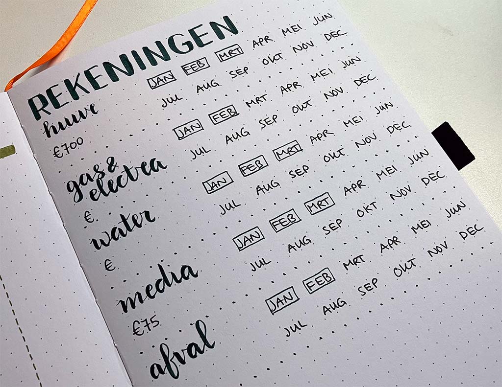 Budgetplanner rekeningen tracker