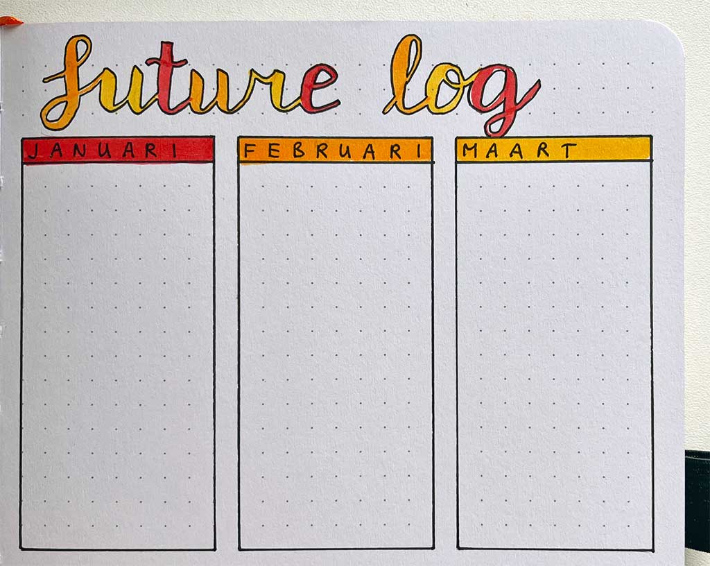 Future log: 6 halve verticale vakjes