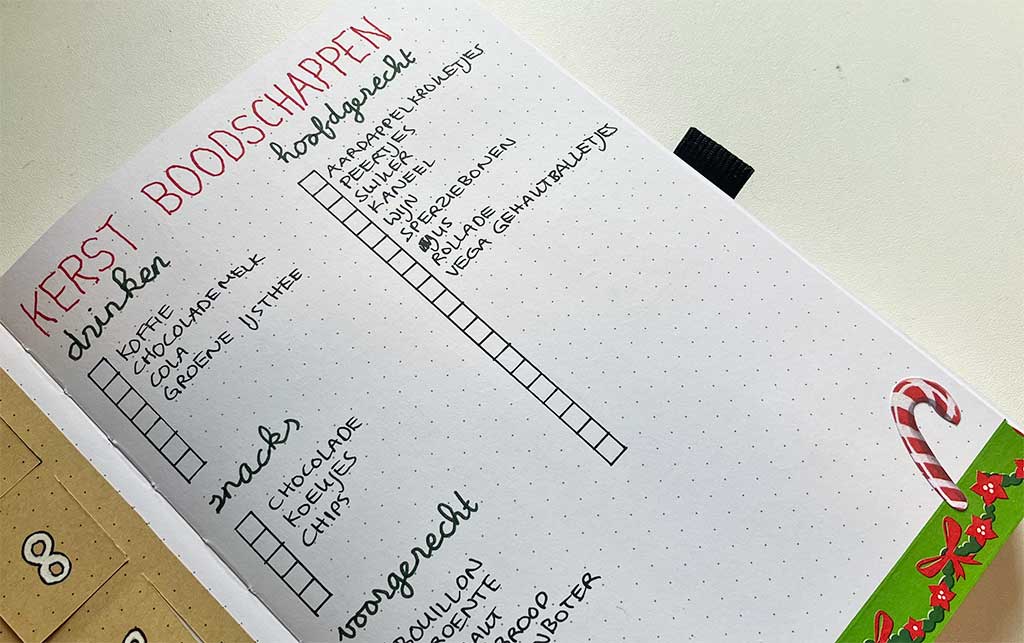 Kerstplanner boodschappen