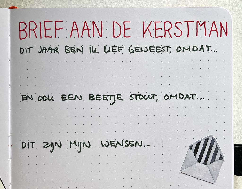 Kerstplanner brief aan de kerstman