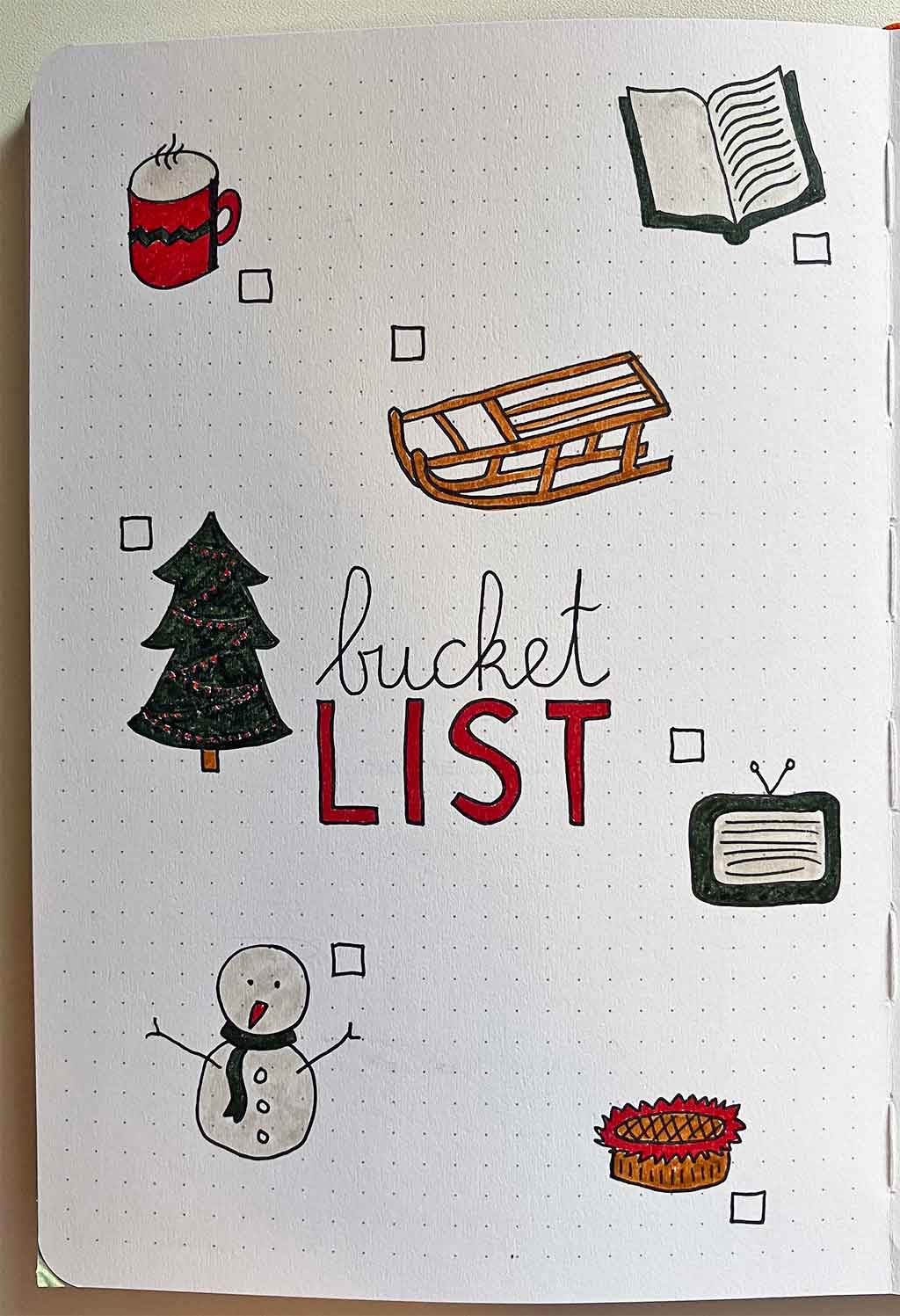 Kerstplanner bucketlist