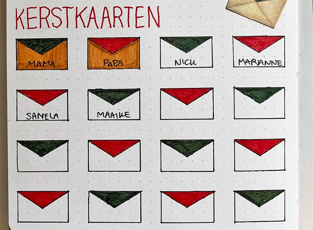 Kerstplanner kerstkaarten