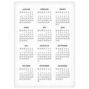 Printable 2026 minikalenders