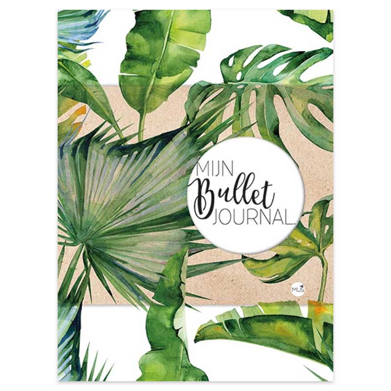 Mijn-Bullet-Journal-Botanisch-van-MUS-creatief Softcover bullet journal met botanische print op kaft